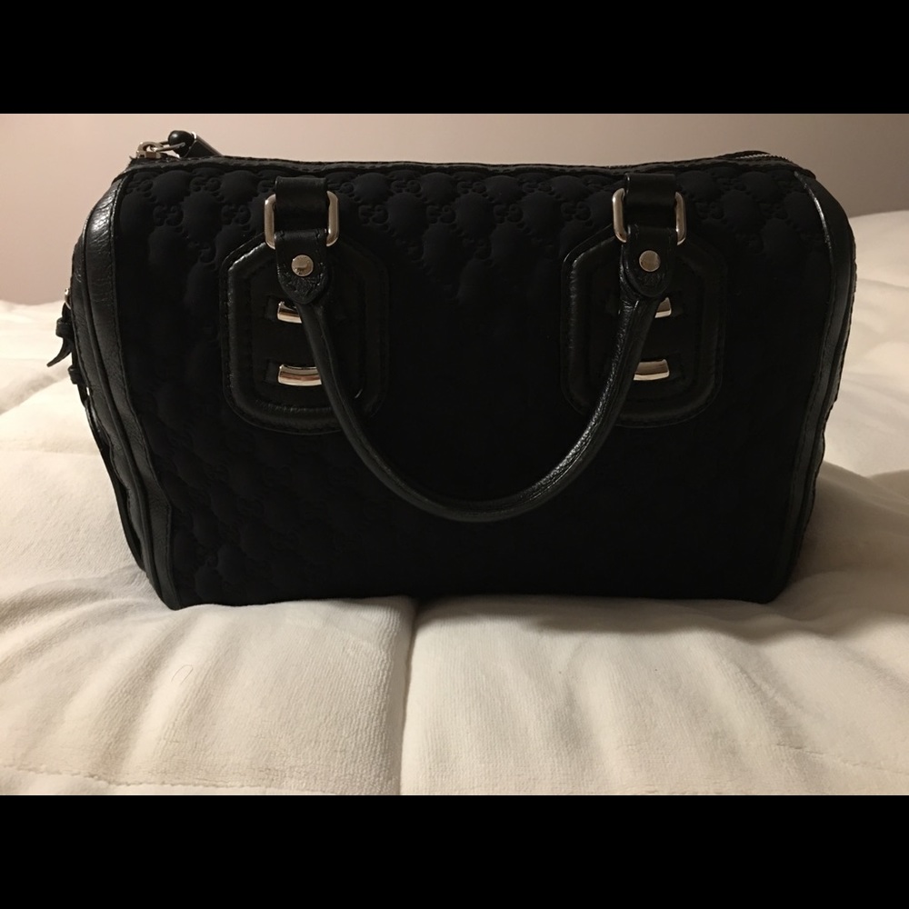 Black Gucci Micro Guccissima Boston Bag